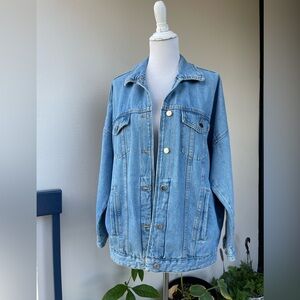 Zara Oversized Light Blue Denim Jacket